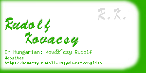 rudolf kovacsy business card